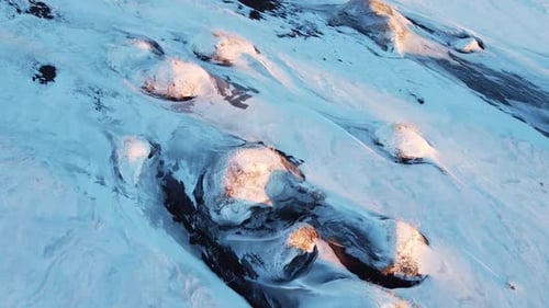 Winter Iceland Landscape at Sunrise