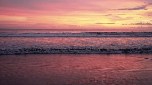 Summer Nature and Landscape of Sunset Sky At Sea Beach And Ocean Water of Bank