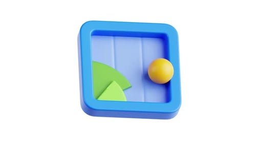 Clean 3D Abstract Icon Animation with Bouncing Sphere