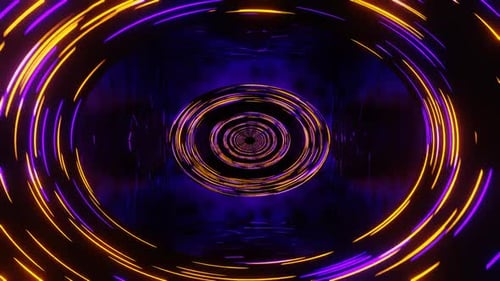 Purple And Orange Sci-Fi Portal Tunnel Background Vj Loop In HD