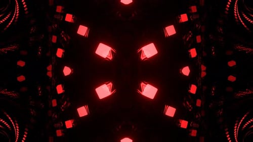 Roter stilvoller gemusterter symmetrischer abstrakter Hintergrund Vj Loop In 4K