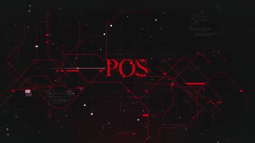 Pos Text Over Futuristic Cyberspace Background