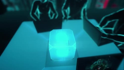 Dynamic Digital World Text Reveal in Futuristic Cyberspace