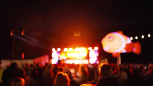 Enjoy the Vibrant Night Festival Featuring Dazzling Colorful Lights and Whimsical Inflatable Fish