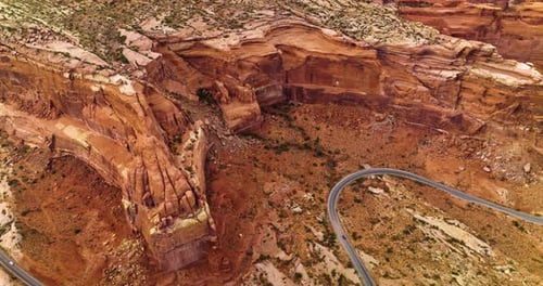 Fantastic shot of Bryce Canyon in Utah, USA. Road coming at the foot of Rocks