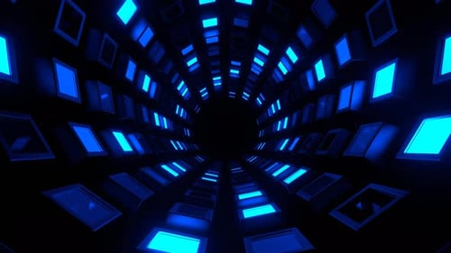 Blue Slowed Rotation Strobe Tunnel Background Vj Loop In 4K