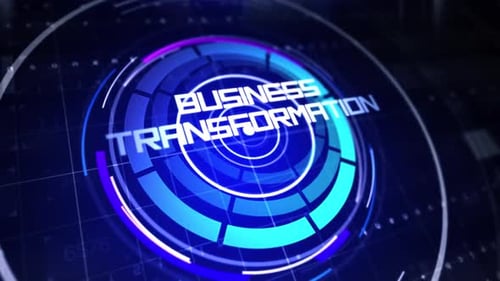 Business Transformation Text And High Technology Background