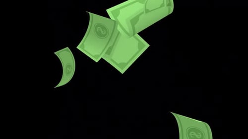 Animated Falling Green Dollar Bills Overlay