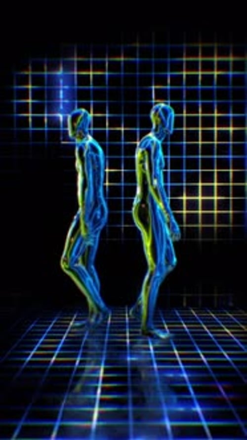 Light Grids Neon-Porträt von Twin Walkers