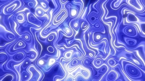 Abstract blue waves of iridescent energy liquid and magical bright glowing lines, background