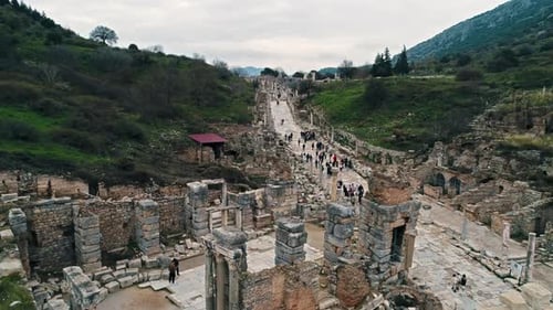 Vue Drone de la vieille ville de Selcuk Efes