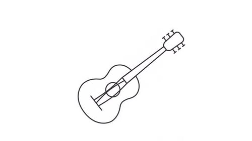 Animated Line Art Acoustic Guitar Icon