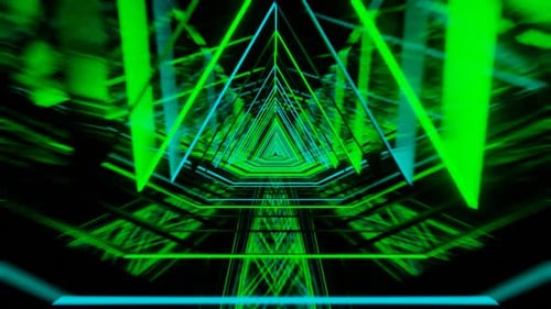 Green Triangular Dimension VJ Loop Background Animation in 1080HD