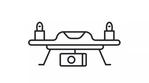 Drone aerial recording line animation