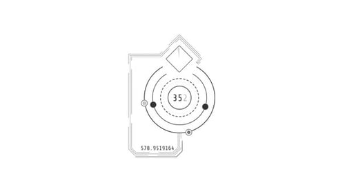 Looped Animation of Circles and Rectangles HUD Element