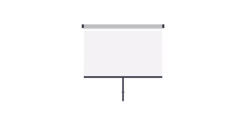 Animated Projector Screen with Business Line Graph Chart