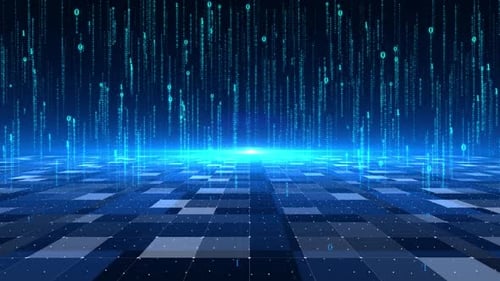 Binary Numbers Rain And Information Flow Technology Space Background