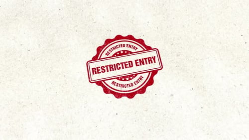 Restricted Entry Circle Golden Rubber Stamp Seal