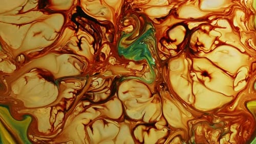 Abstract Liquid Combination of Brown, Yellow, and Green