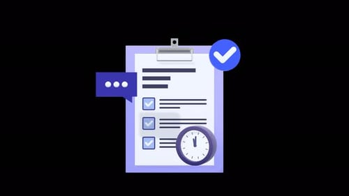 Looping Animation Of A To Do List And Checklist On A Transparent Background.