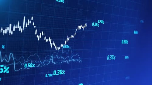 3D Stock Market Investment Graph City Skyline Business Investment