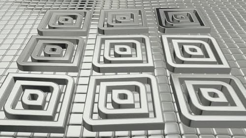 Floating Background with Silver Cubes, Shapes, Reflection, Exclusive, Unique Design, 3D Render