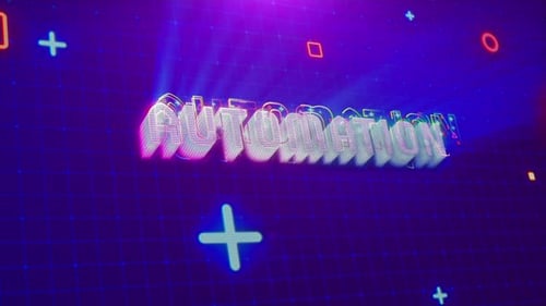 Futuristic Glitch Neon Automation Text Reveal Title