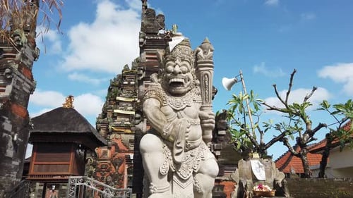 Balinese Statue of Temple Guardian, Bali Indonesia, Religious Building, Sukawati Gianyar, Kala, God