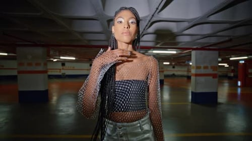 Stylish Woman Posing in an Urban Setting