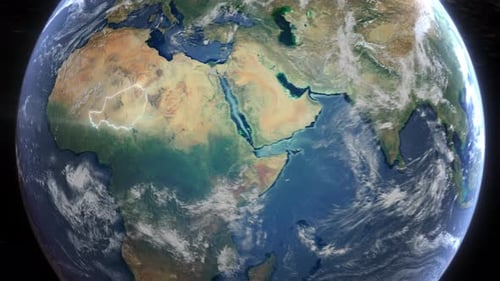 Realistic Earth Orbit and Zoom Glowing Borders Niger