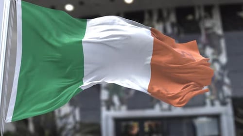 Realistic Waving Ireland Flag Animation