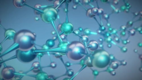 Animated 3D Scientific Molecular Network Connection Background
