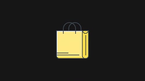 Animated Flat Design Shopping Bag Icon Reveal