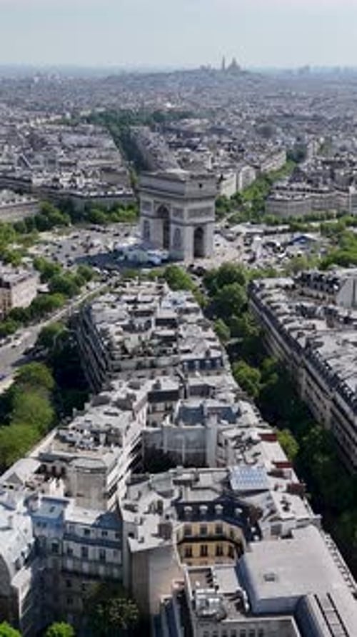 Famous triumphal arch at Paris France Island France.