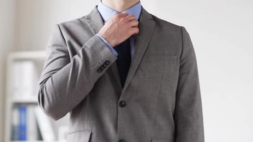 People, Business, Fashion and Clothing Concept - Close Up of Man In