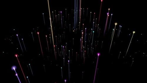 Colorful Light Particles Rising Celebration Background Animation