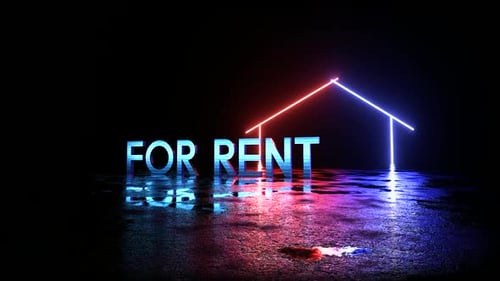 For Rent Neon Light Real Estate Intro