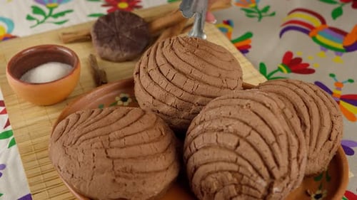 Delicious Concha Bread Buns on a Table