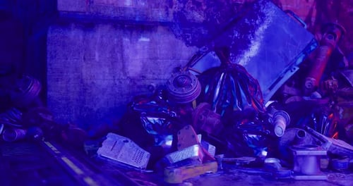 Discarded Items and Debris in an Urban Environment During Nighttime Hours