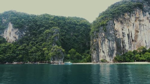 Beautiful View of Limestone Rock Islands in Krabi Province Thailand