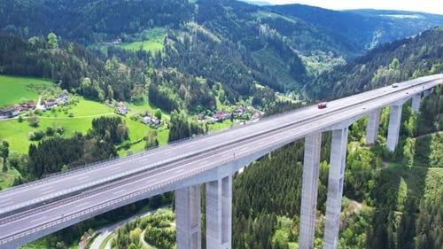 Highway in a Beautiful Green Rural Area International Trade Cargo Delivery