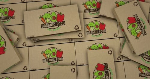 Organic Food Packaging Labels Animation