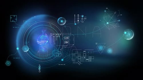 Futuristic DNA HUD Science Interface Animation
