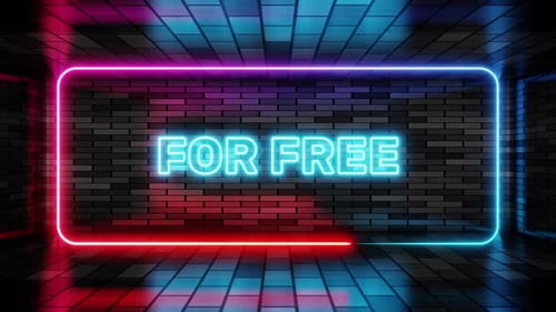 Neon Flashing Rectangular Frame With Text Reveal