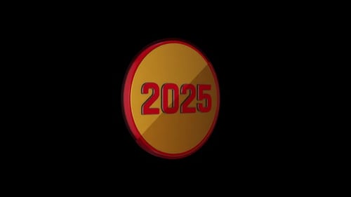 Animated Happy New Year 2025 Badge Reveal