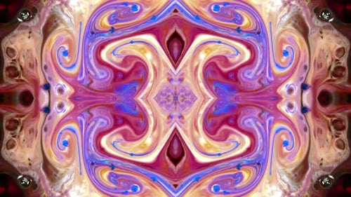 Abstract Fluid Kaleidoscope Vibrant Ink Patterns Motion Background