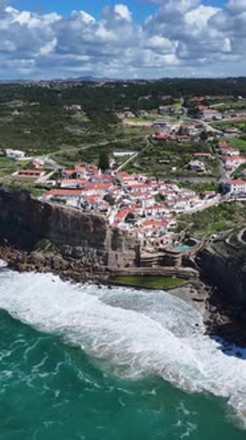 Azenhas Do Mar Beach At Sintra In District Of Lisbon Portugal.