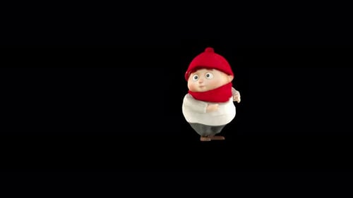 Chubby Christmas Character Dancing Loop Animation
