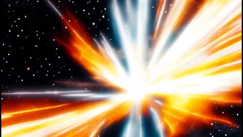 Dynamic Cosmic Energy Explosion in Starry Space Background