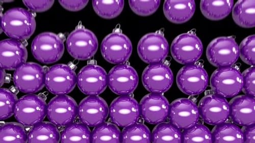 Glossy Purple Christmas Baubles Festive Holiday Background Animation